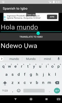 Spanish to Igbo Translator android App screenshot 2